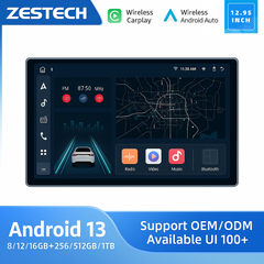 ZESTECH 12.95 inch Universal Multimedia OEM 1 Din Design Octa-core 8GB+128GB 1920*1200 In-cell LCD