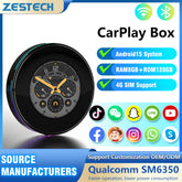 ZESTECH Car AI Box Wireless CarPlay & Android Auto Multimedia 4K Video,4G Cellular, 8 Core, 5G WiFi For YouTube/Netflix/Google Store,60% Performance Increase (Color (4ram+64rom) Round)