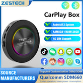 Magic Box 4.0,Car AI Box Wireless CarPlay & Android Auto Multimedia 4K Video,4G Cellular, 8 Core, 5G WiFi For YouTube/Netflix/Google Store,60% Performance Increase (Color (4ram+64rom) Round)