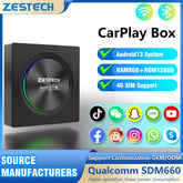 Magic Box 4.0,Car AI Box Wireless CarPlay & Android Auto Multimedia 4K Video,4G Cellular, 8 Core, 5G WiFi For YouTube/Netflix/Google Store,60% Performance Increase (Color (4ram+64rom) Square)