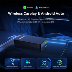 ZESTECH Qualcomm Snapdragon 6115 Android 13 Wired to Wireless CarPlay AI Box, 8GB+128G, Apple & Android Car Multimedia Interconnection Box