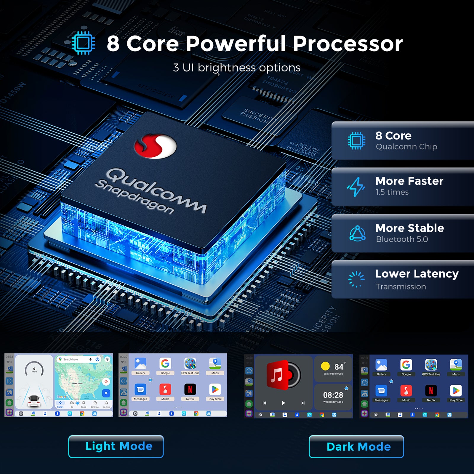 ZESTECH Qualcomm Snapdragon 6115 Android 13 Wired to Wireless CarPlay AI Box, 8GB+128G, Apple & Android Car Multimedia Interconnection Box