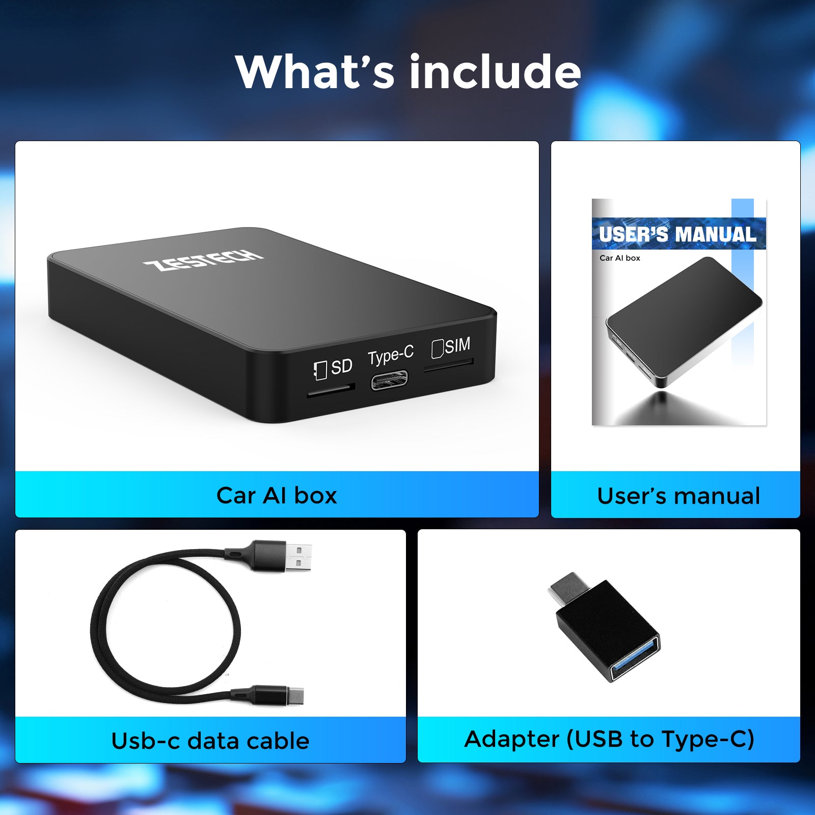 ZESTECH Qualcomm Snapdragon 6115 Android 13 Wired to Wireless CarPlay AI Box, 8GB+128G, Apple & Android Car Multimedia Interconnection Box