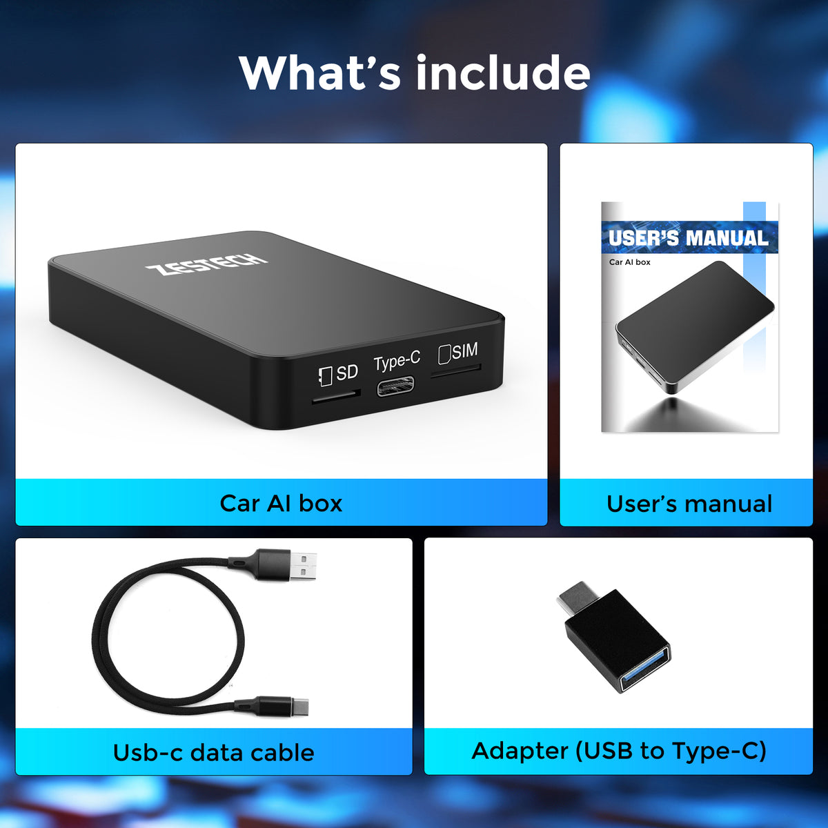 ZESTECH Qualcomm Snapdragon 6115 Android 13 Wired to Wireless CarPlay AI Box, 8GB+128G, Apple & Android Car Multimedia Interconnection Box
