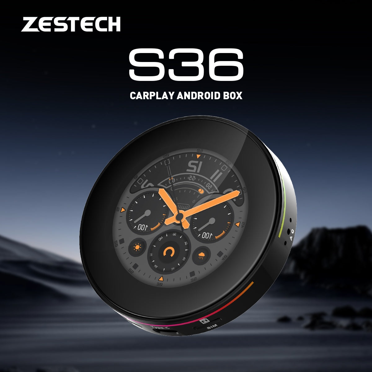 ZESTECH Car AI Box Wireless CarPlay & Android Auto Multimedia 4K Video,4G Cellular, 8 Core, 5G WiFi For YouTube/Netflix/Google Store,60% Performance Increase (Color (4ram+64rom) Round)
