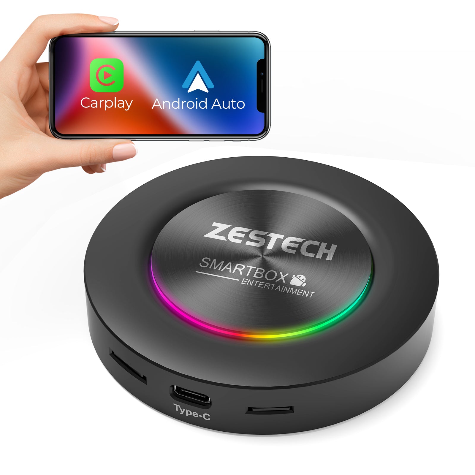 ZESTECH Magic Box 4.0,Car AI Box Wireless CarPlay & Android Auto Multimedia 4K Video,4G Cellular, 8 Core, 5G WiFi For YouTube/Netflix/Google Store,60% Performance Increase (Color (4ram+64rom) Round)