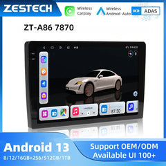 ZESTECH ZT-A86 android Carplay 9 inch 2K screen DVD Car Player GPS Navigation Radio 8 Core heads up car display 12/16GB+512/1TB