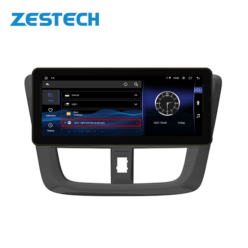 ZESTECH 8GB+128GB 12 3 inch android dvd player touch screen support fm/usb/sd/fm am for Toyota Yaris 2017 2018 2019 2020 2021