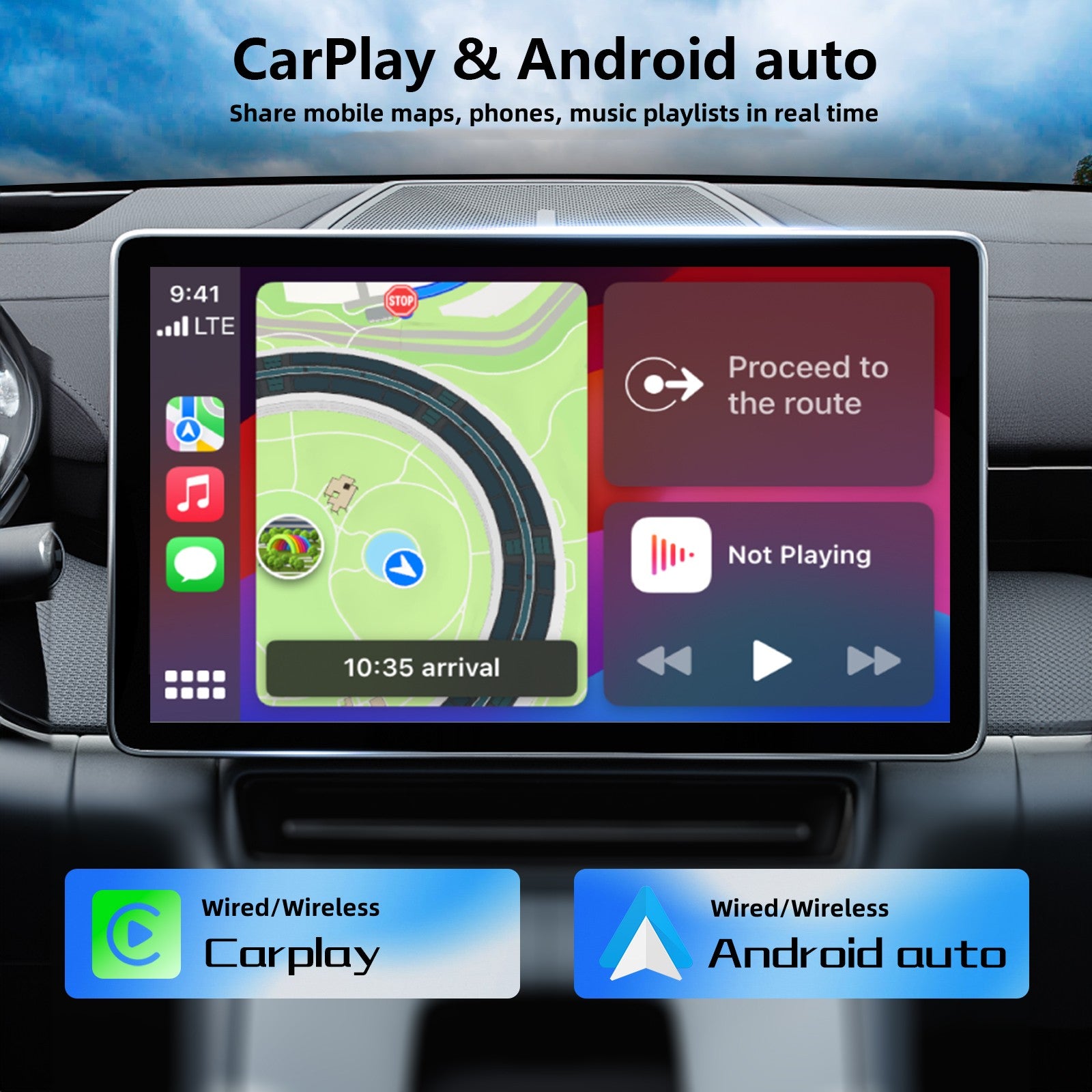 ZESTECH android Carplay 9/10 inch 2K screen DVD Car Player GPS Navigation Radio 8 Core heads up car display 12/16GB+512/1TB