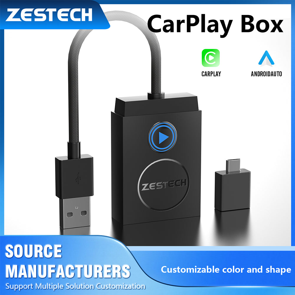ZESTECH Wireless Carplay dongle OEM for Apple Carplay Android Auto 2-in-1 wired to wireless Carplay AI box