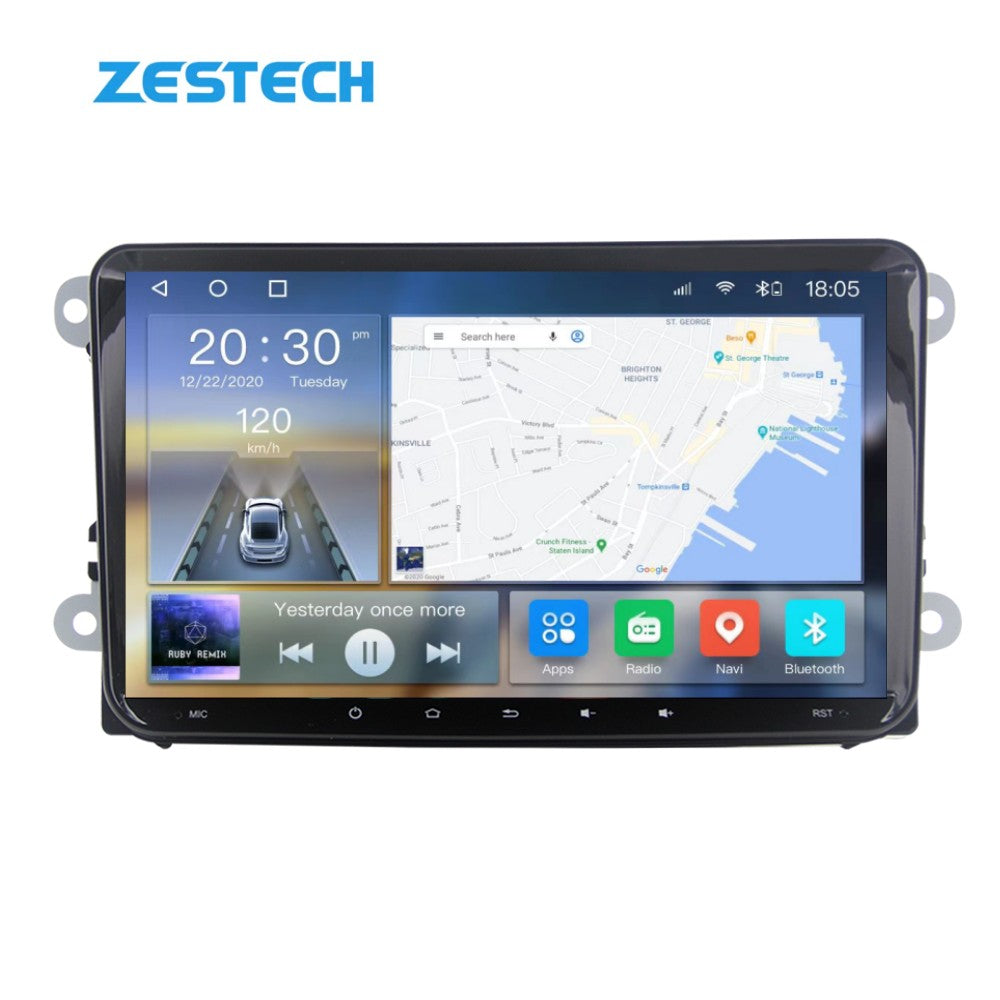 ZESTECH 7862 8 Core 8+128GB QLED Touch Screen Radio For VW universal 360 Cameras DAB 2 din car radio 2 sub for VW POLO 2018