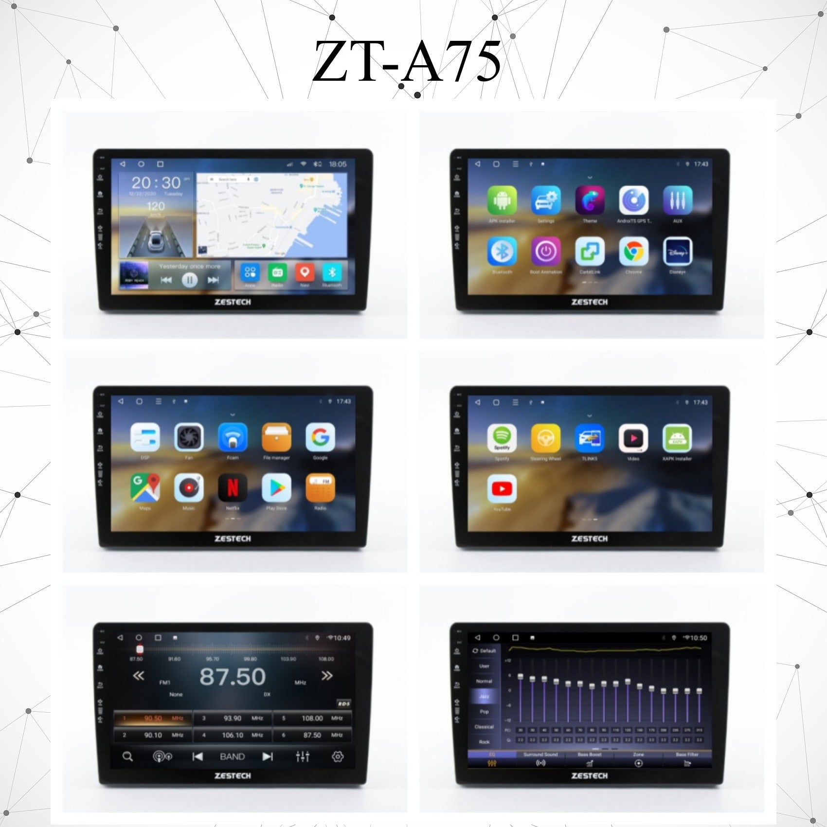 ZESTECH MTK6762 Universal cars Headunit Device 8-Core Android screen 7/9/10'' Car Stereo GPS Navigation Car radio