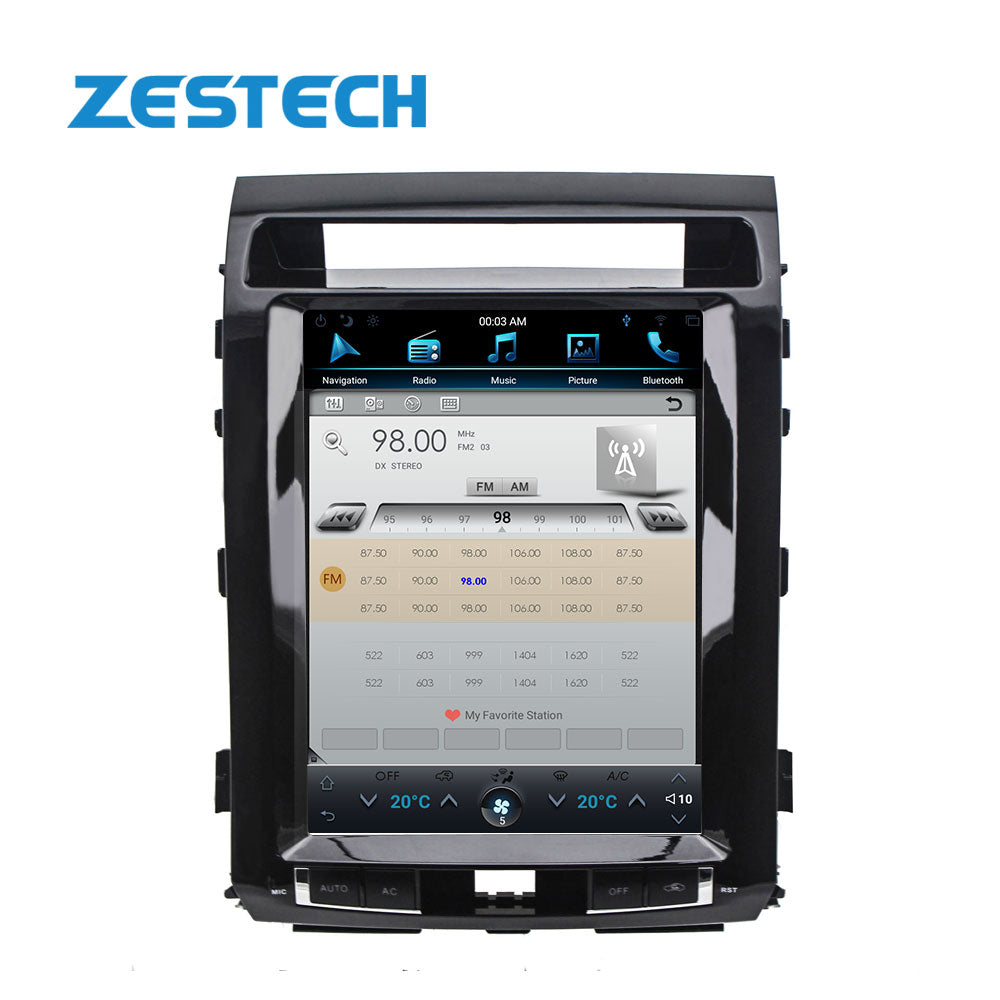 Factory price Vertical Screen 12.1" Android 7.1 head unit Quad-Core Car DVD GPS player radio, for toyota land cruiser prado/