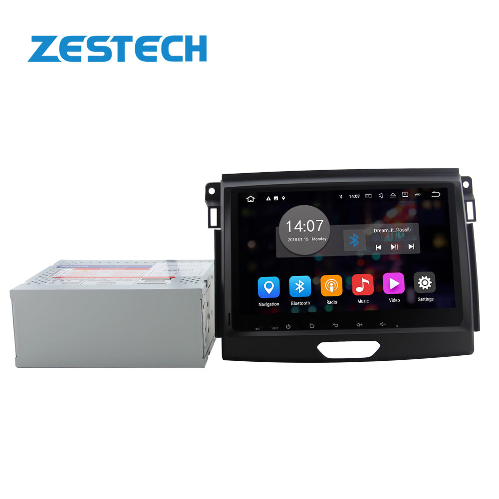 ZESTECH IPS touch screen android 10 car dvd player for FORD Ranger 2015 2016 2017 device OBD2 DVR gps car stereo