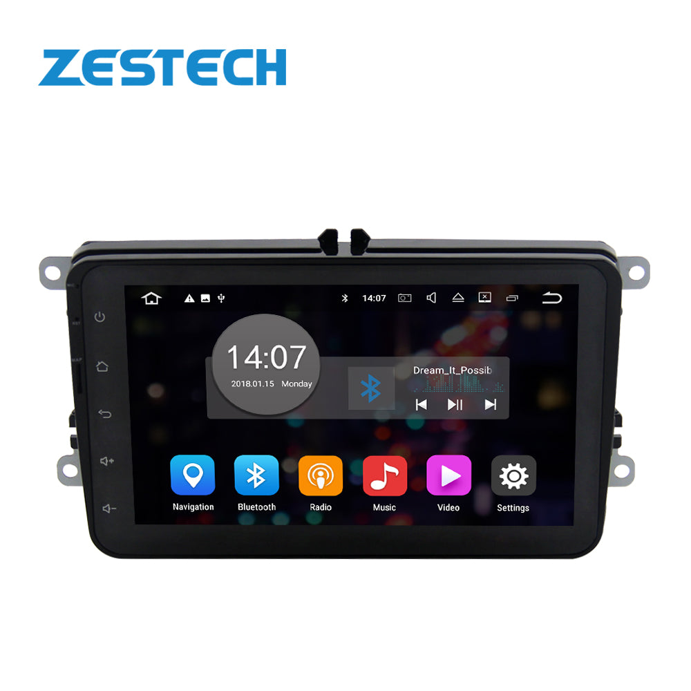 ZESTECH 8 inch MTK8227 Android 10 car touch screen players navigation for VW Slim host system radio trackers video dvd player