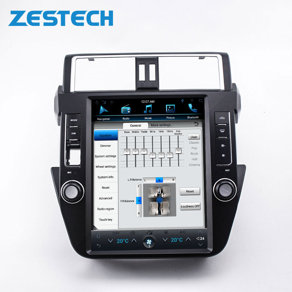 ZESTECH Android Car DVD Player GPS Navigation for Toyota Prado vertical screen