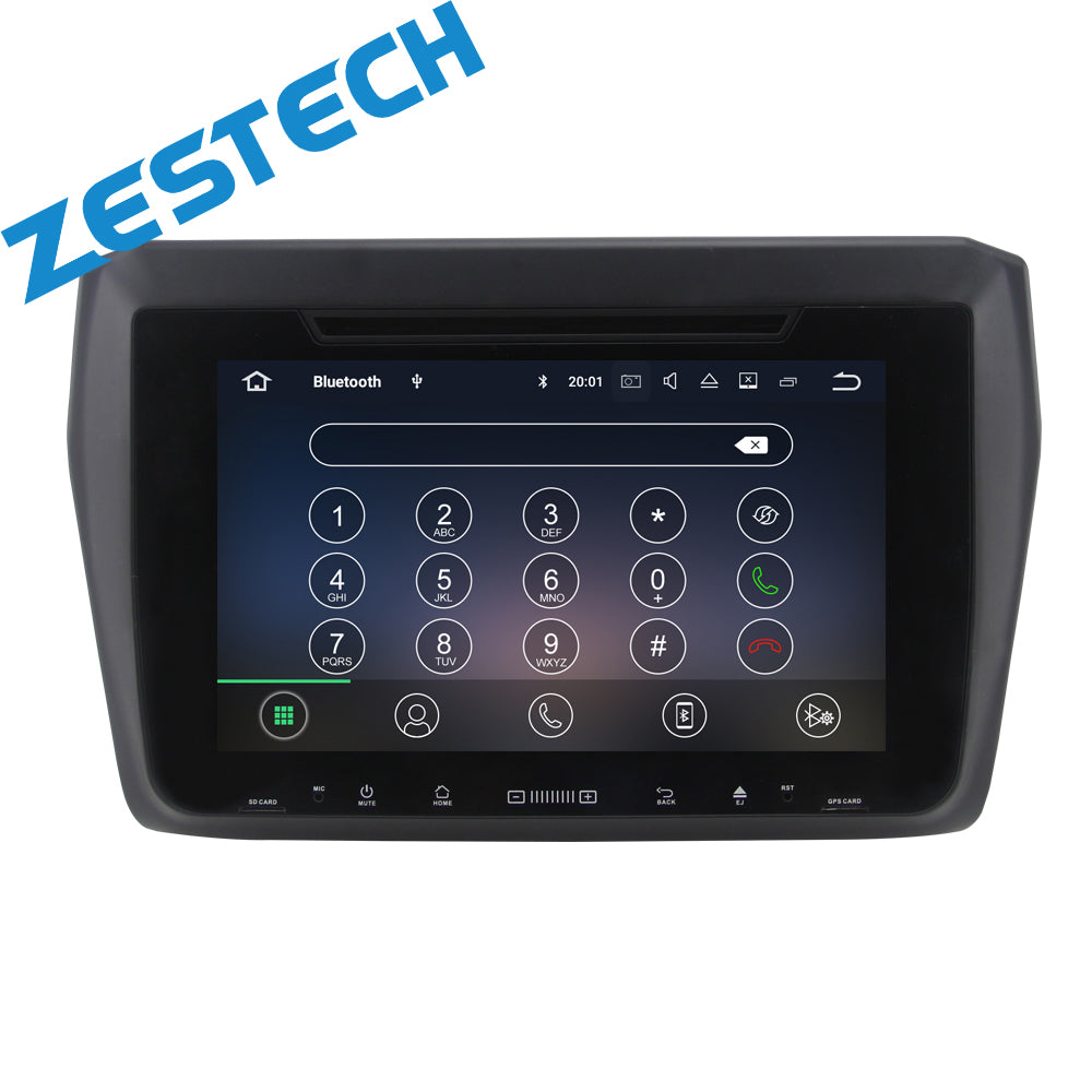 ZESTECH Single din 9'' Car radio with DVD GPS Navigation Android 10.0 4+64GB WIFI BT SWC For Suzuki Swift 2017 head unit output