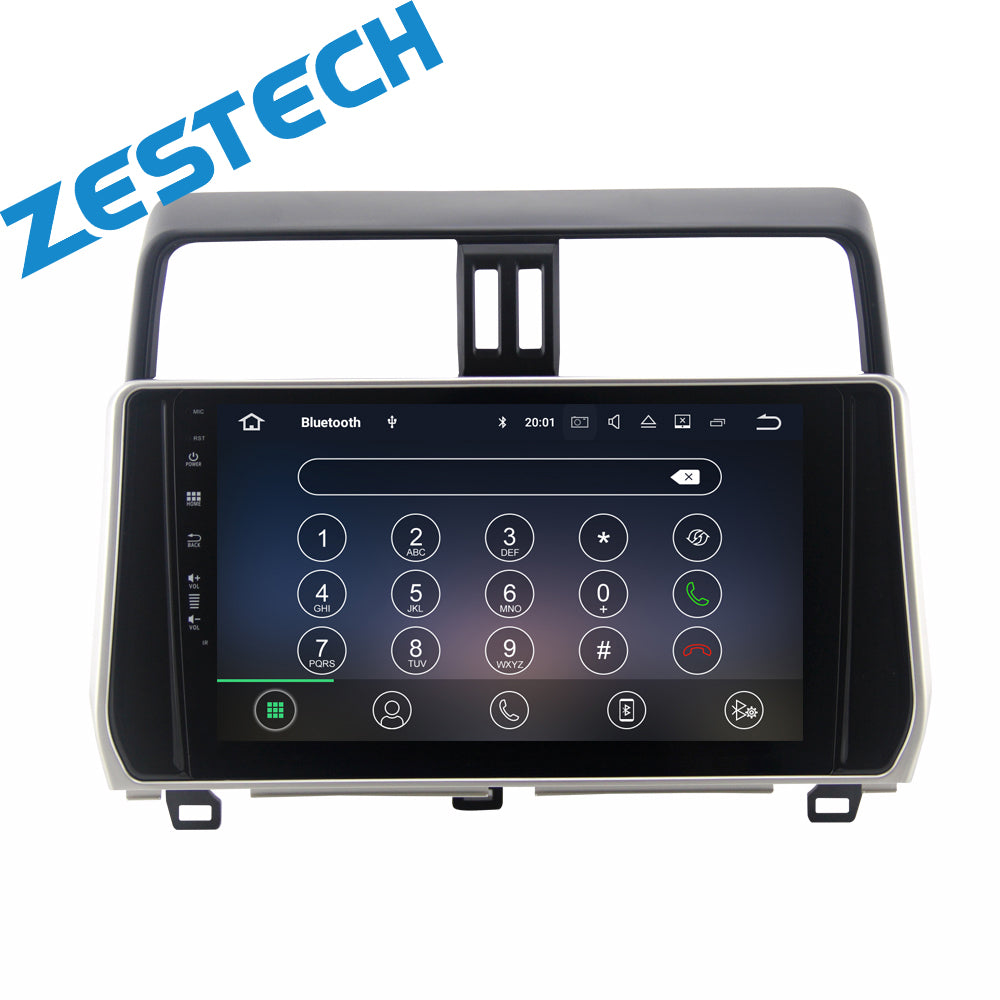 ZETSTECH 10.1 inch full screen car audio radio system player Android 10 for Toyota Prado 2018 2019 entertainment gps navigation
